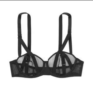 New! Bluebella Karolina Black Strappy Sheer mesh Bra 1837